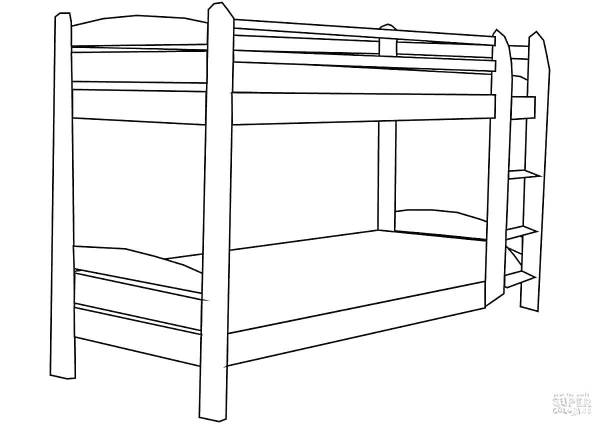 Раскраска кровать 2 этажная
