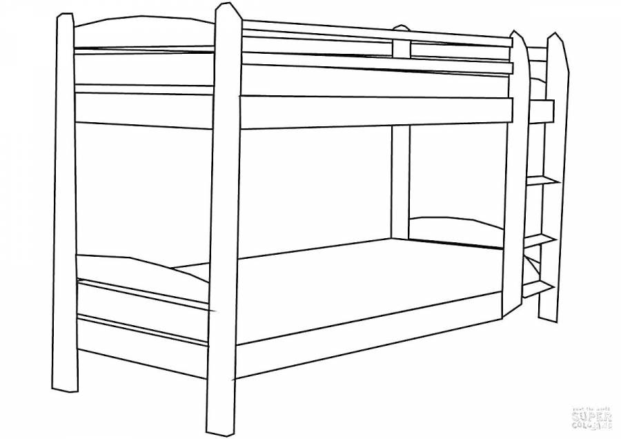 Раскраска кровать для детей 5 6 лет