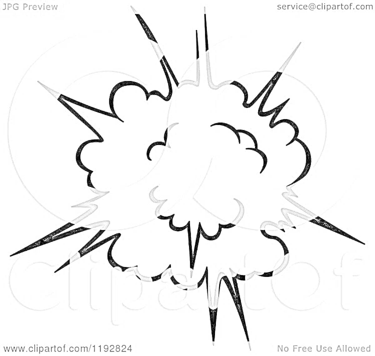 На раскраске изображено: Взрыв, Облако дыма, Линии, Вспышка