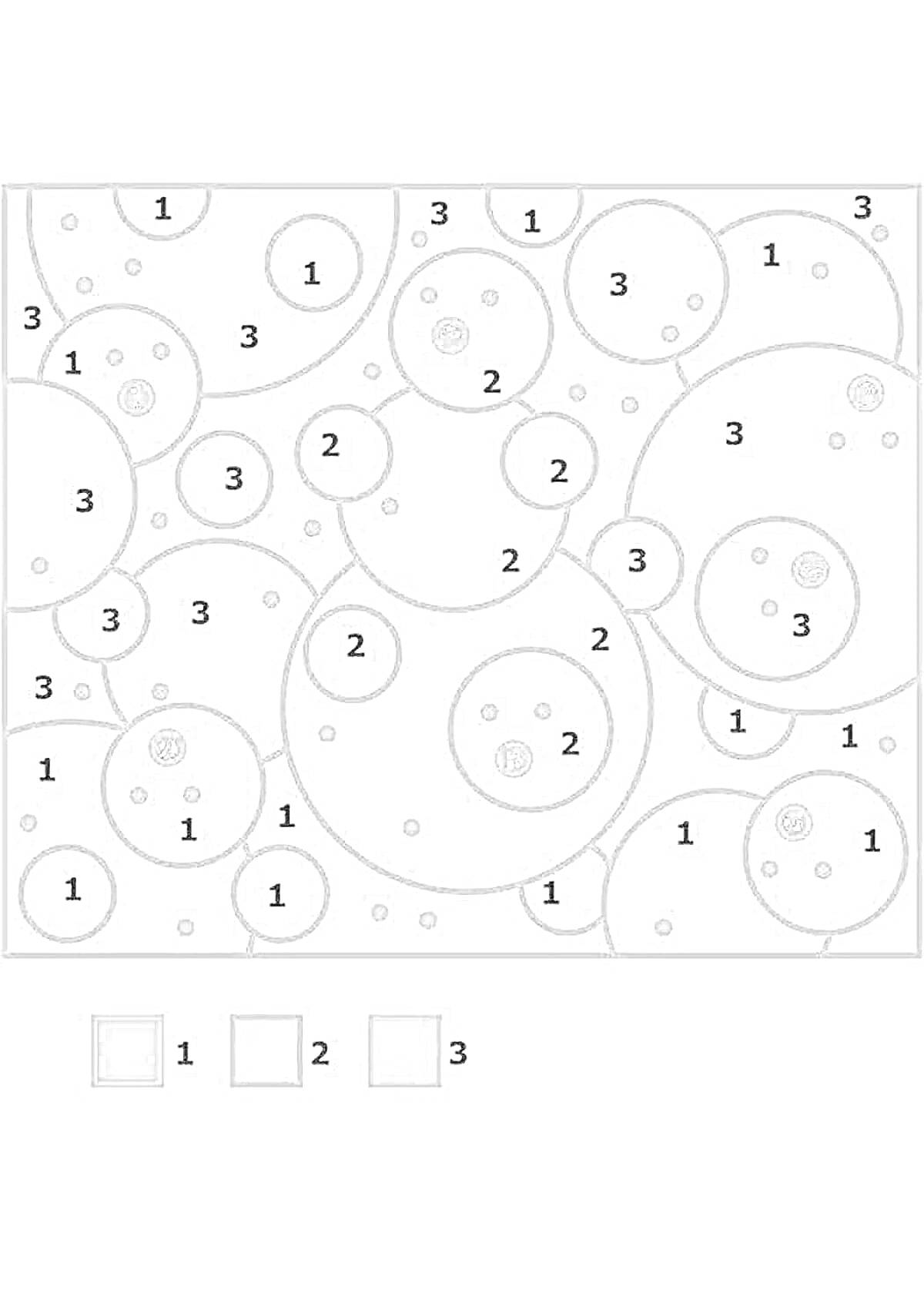 На раскраске изображено: По цифрам, Кружки, Арт, Цвет по номеру