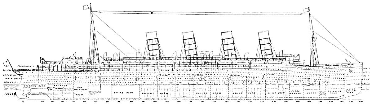 Раскраска Схематическое изображение корабля 