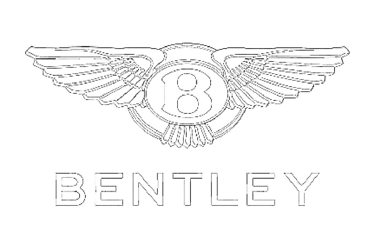 Раскраска логотип Bentley с буквой 