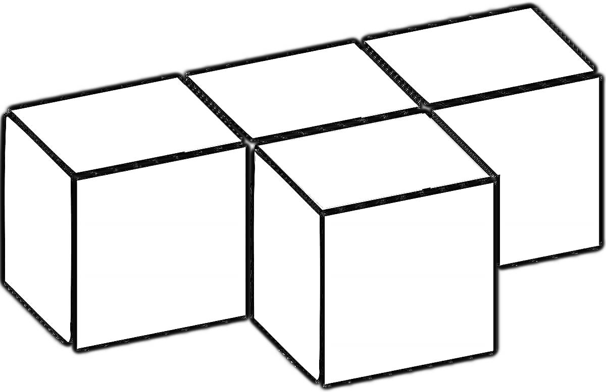 Раскраска Тетромино J-образной формы, состоящее из четырех квадратов