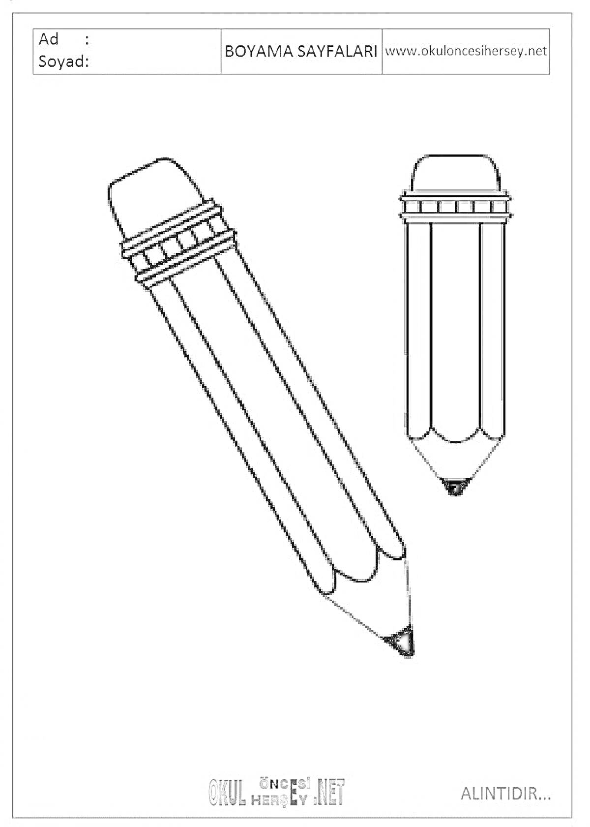 Длинный и короткий карандаши для раскраски
