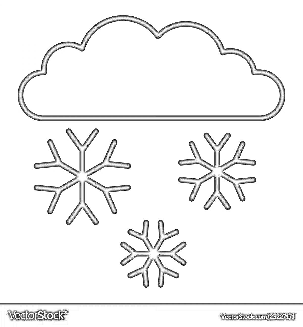 Раскраска Облако со снежинками