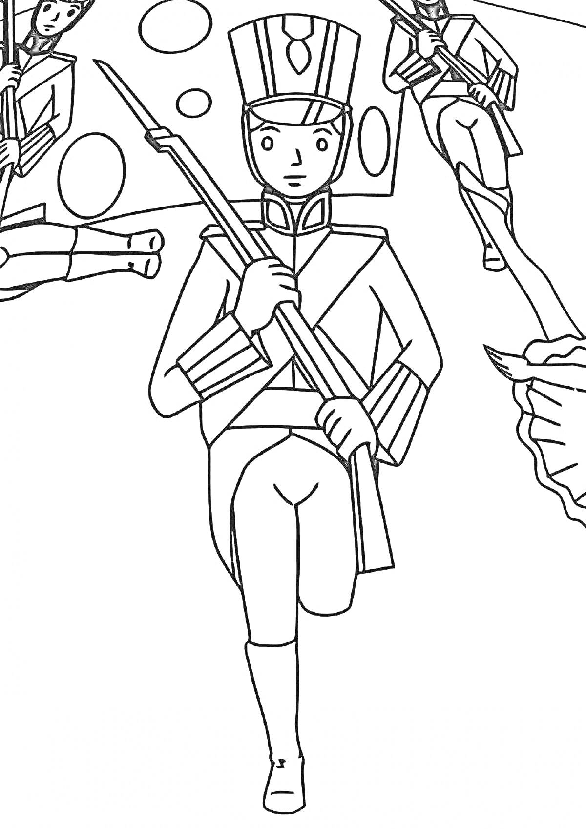 Раскраска Оловянные солдатики с мушкетами