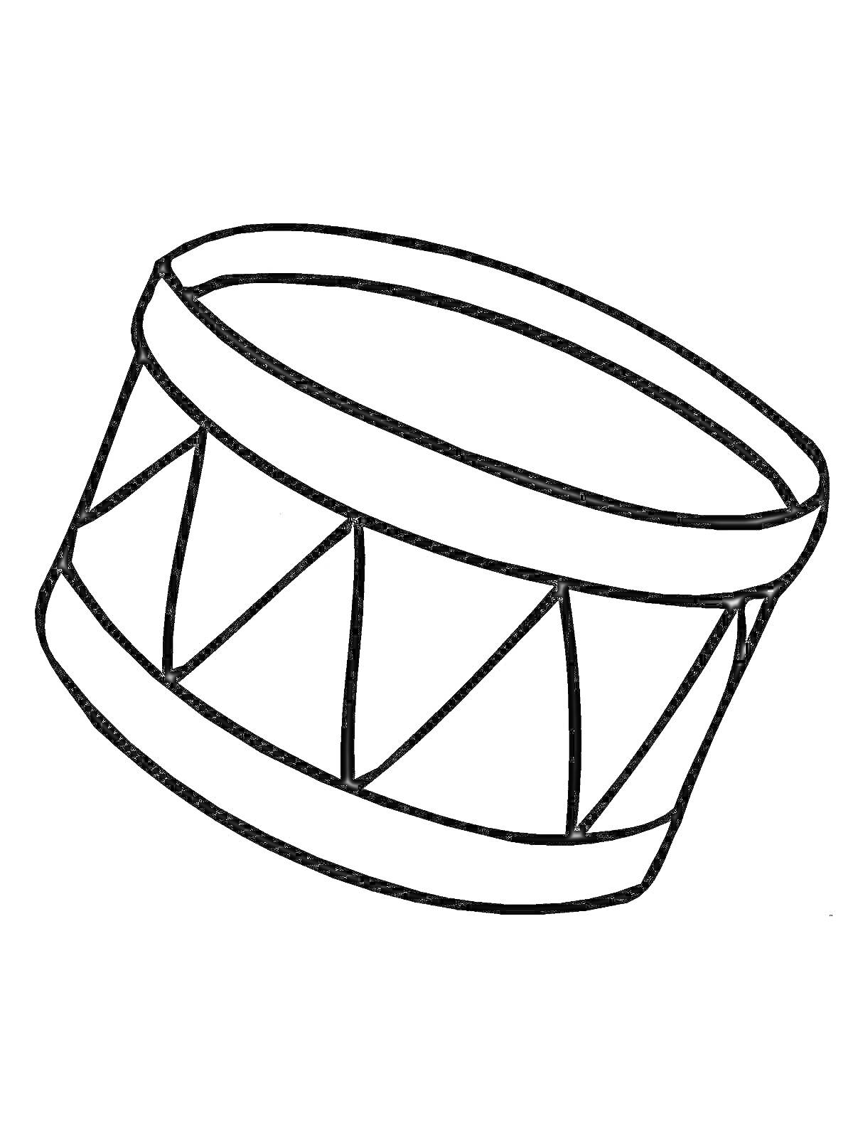 Раскраска Барабан с диагональными узорами
