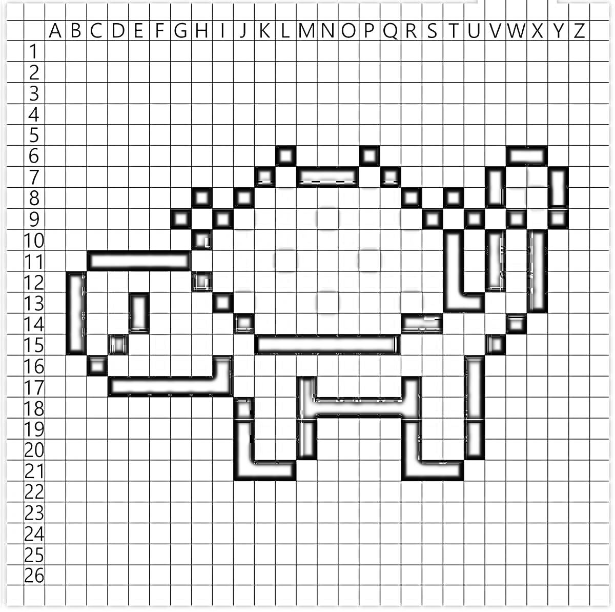 Раскраска Динозавр в стиле pixel art