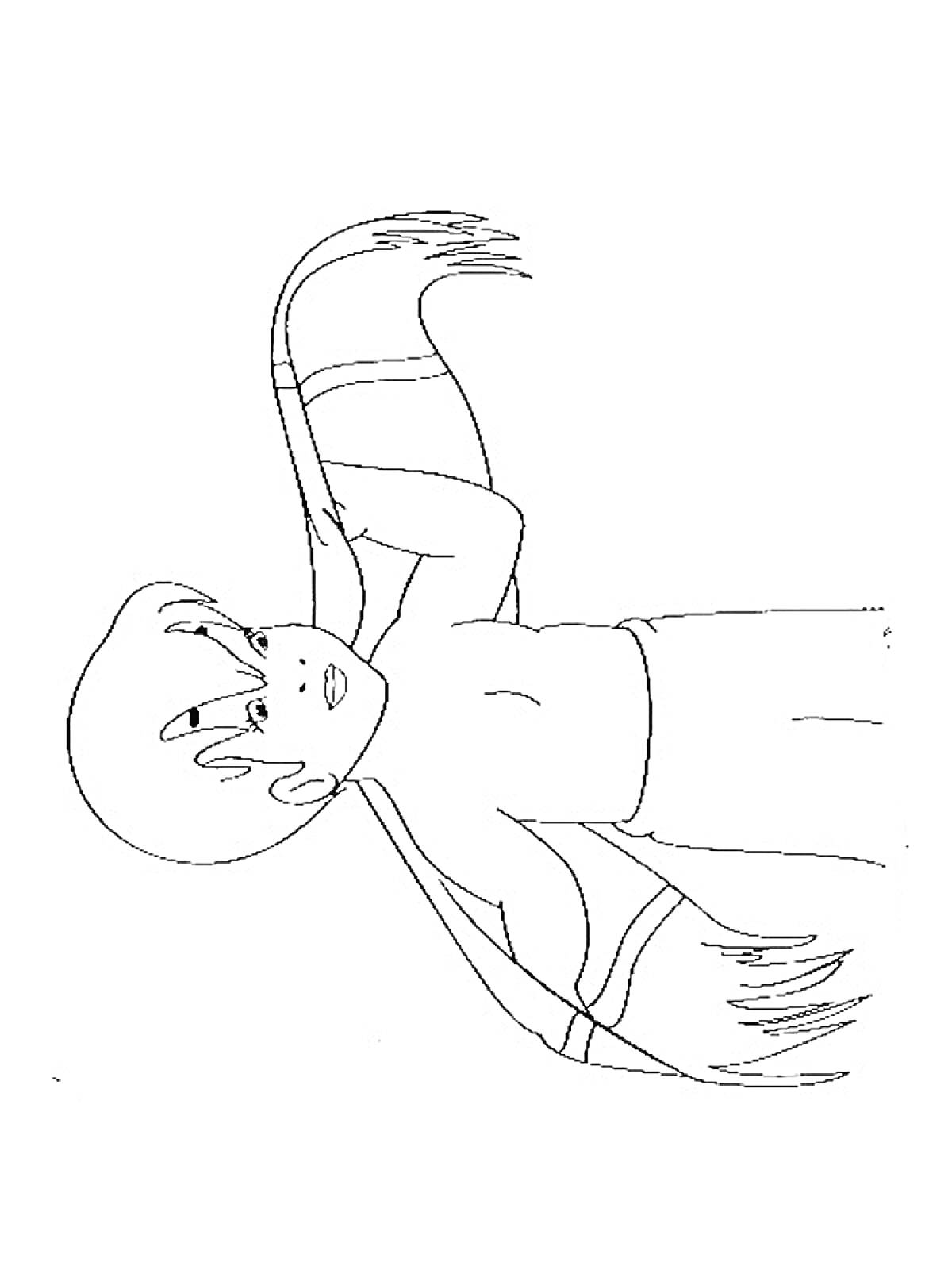 Раскраска Мальчик с плащом