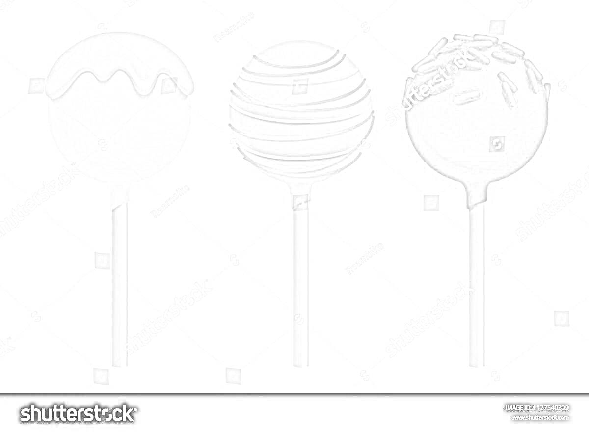 На раскраске изображено: Кейк попс, Глазурь, Посыпка, Сладости, Кондитерские изделия
