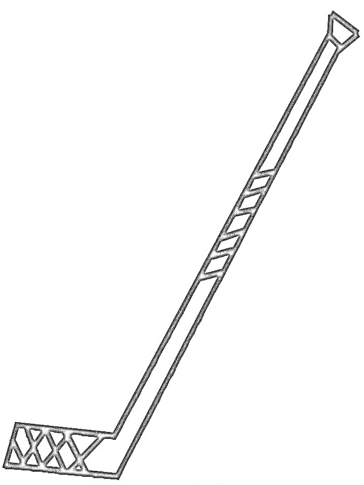 На раскраске изображено: Хоккей, Клюшка, Спорт, Сетка, Ручка, Инструмент