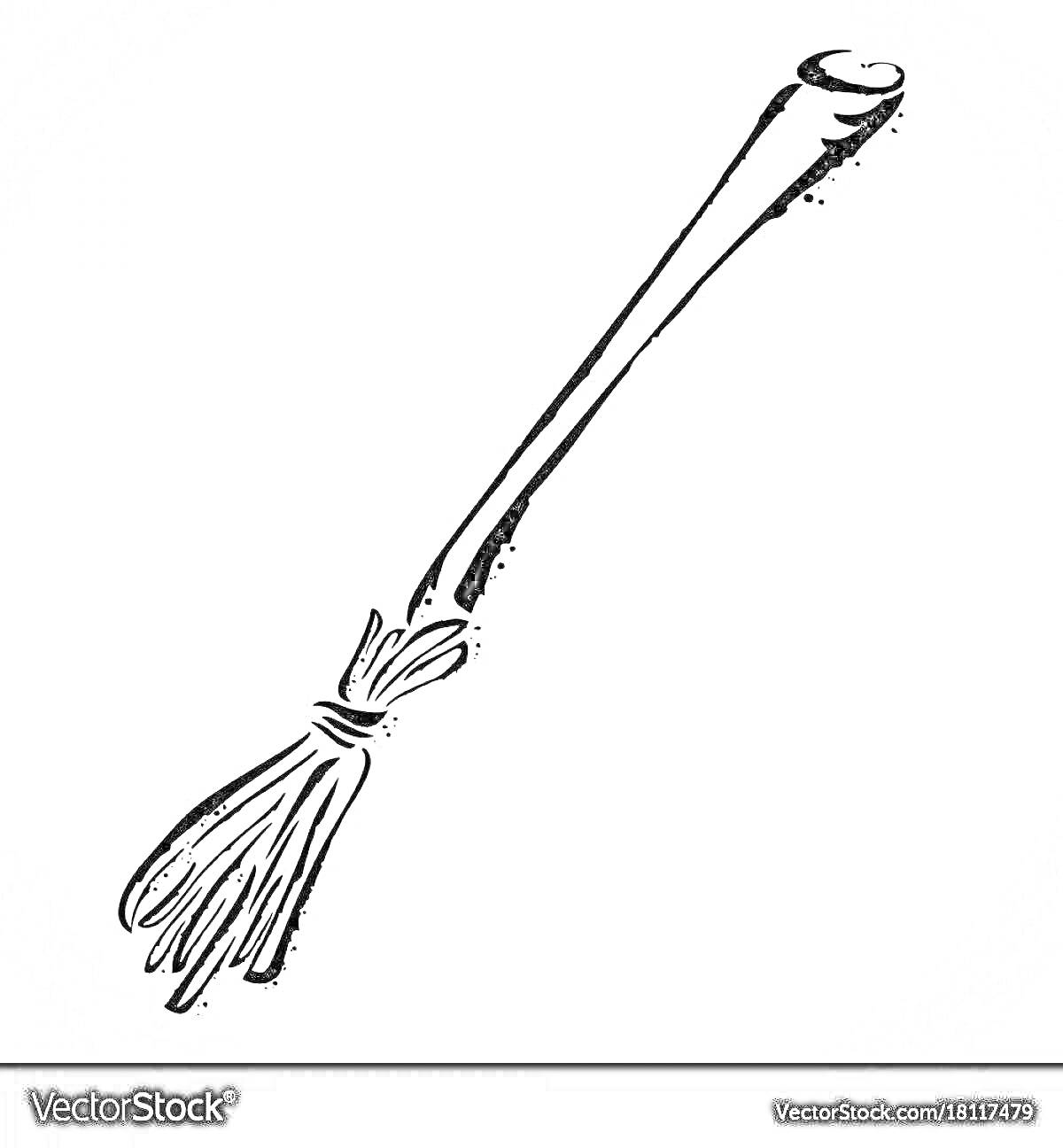 Раскраска Веник с длинной ручкой