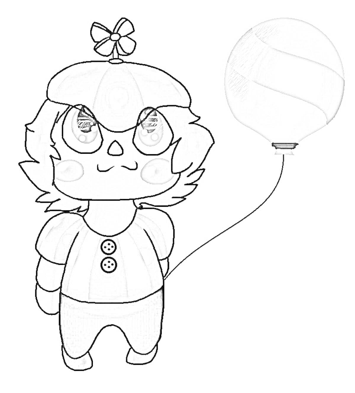 Раскраска Мальчик с воздушным шариком