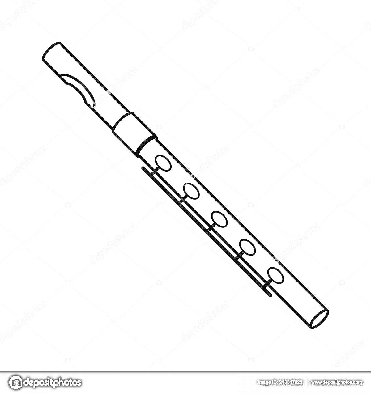 На раскраске изображено: Свирель, Флейта, Инструмент, Музыкальное образование, Музыкальные инструменты