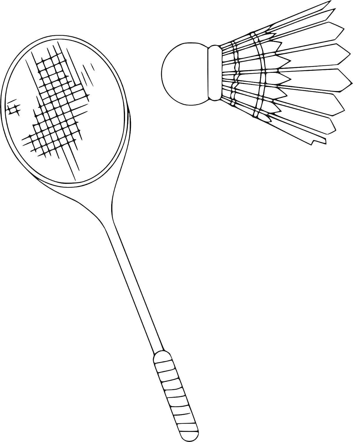 Ракетка и волан для бадминтона