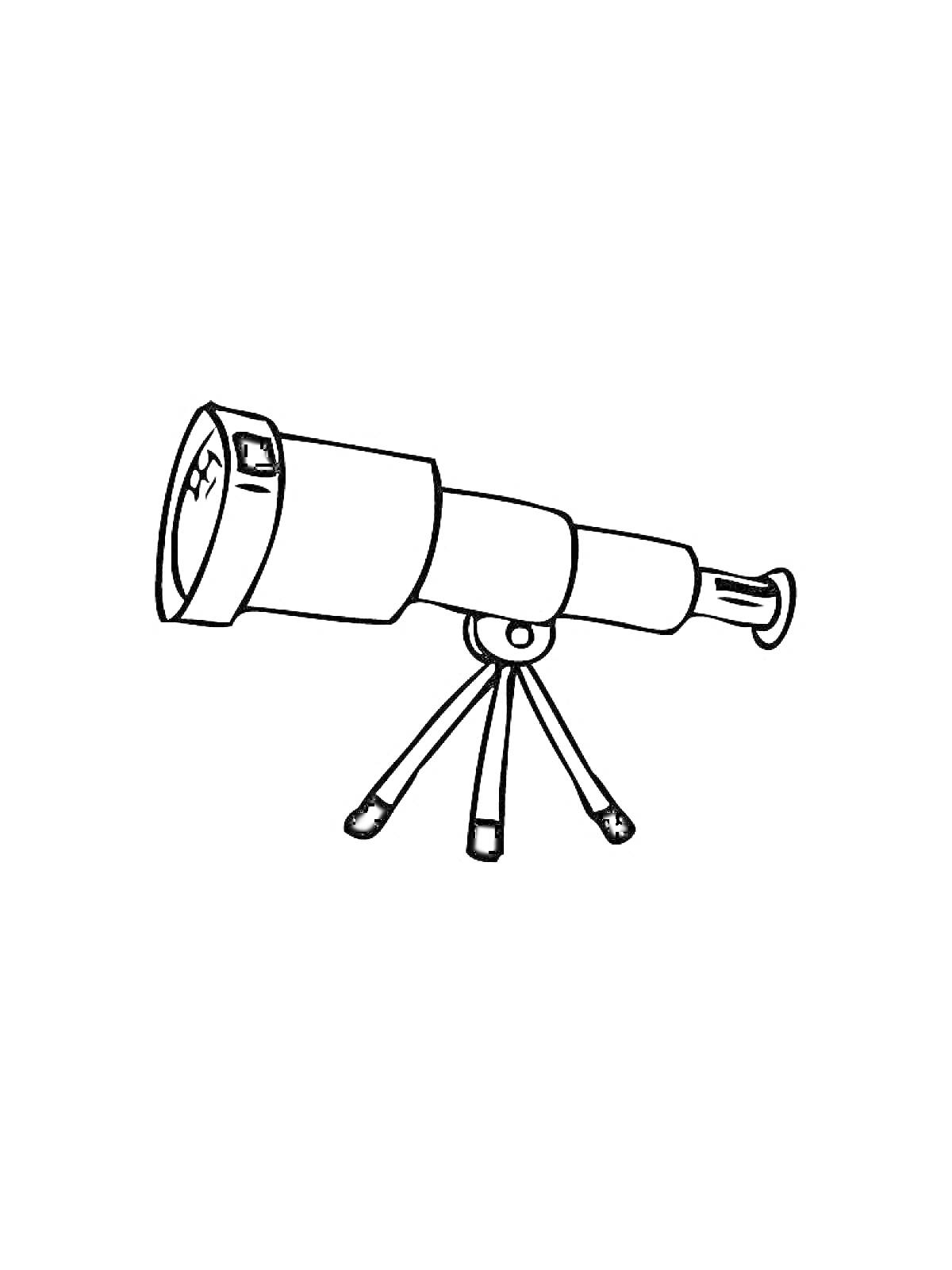 Раскраска Телескоп на треноге