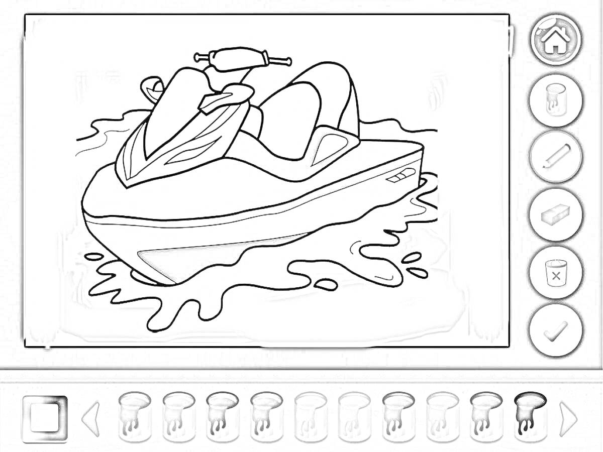 На раскраске изображено: Вода, Хэппи колор, Зеленый фон, Водный транспорт, Активность