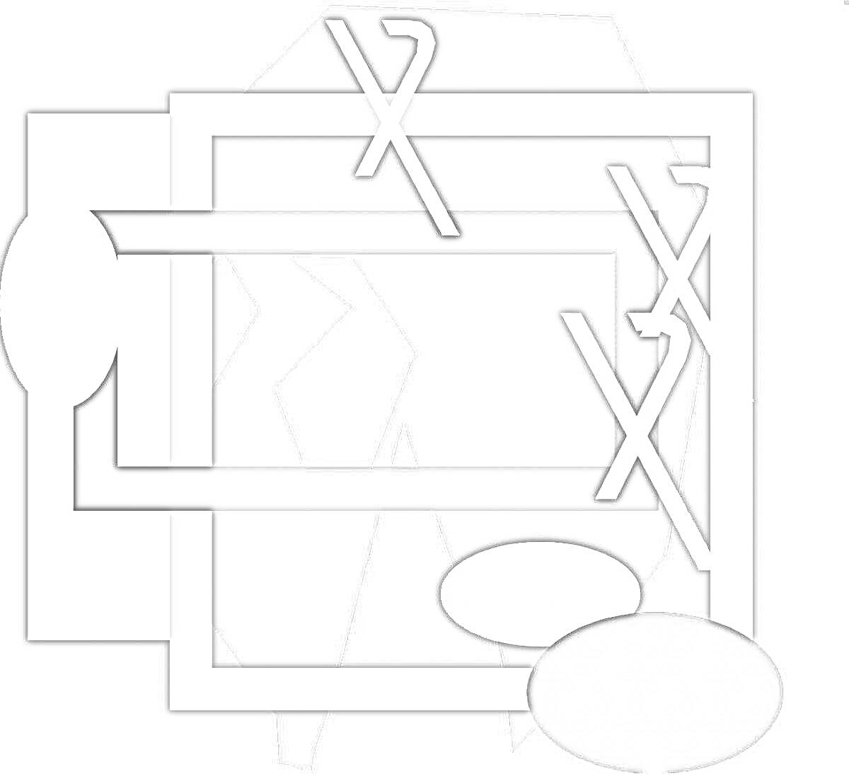 На раскраске изображено: Абстракция, Линии, Прямоугольники, Геометрические фигуры