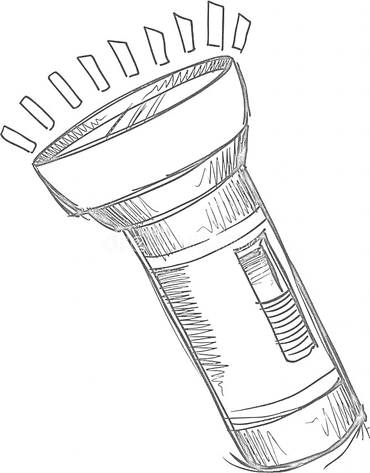 На раскраске изображено: Свет, Лучи, Инструмент, Освещение