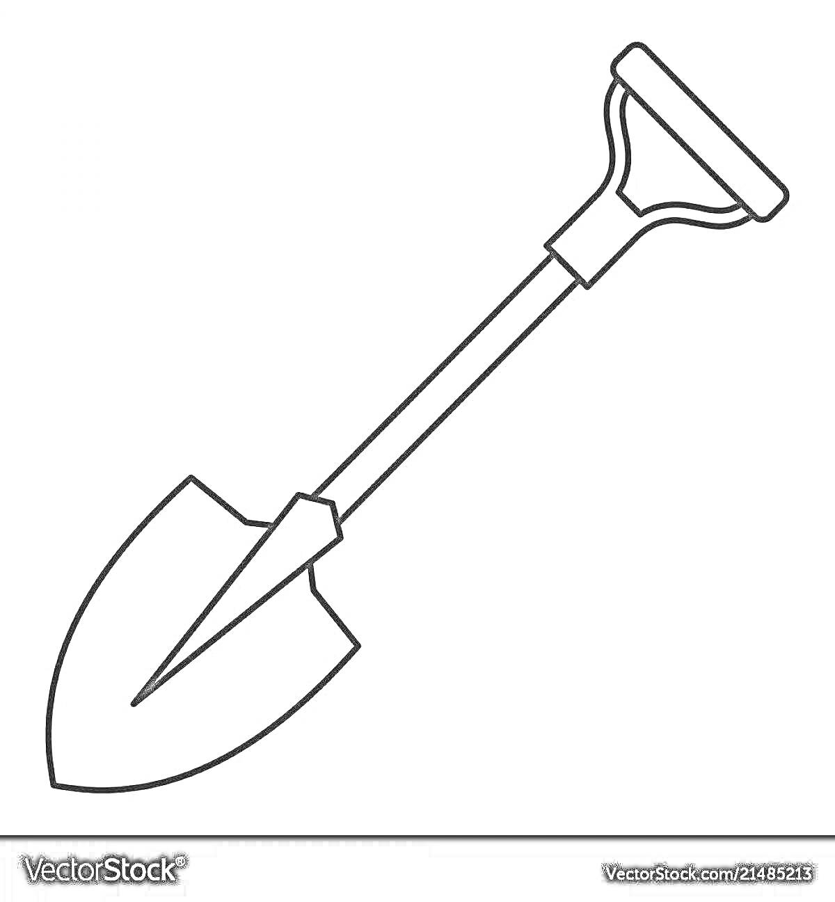 На раскраске изображено: Лопата, Рукоятка, Лезвие, Инструмент, Садоводство, Земляные работы