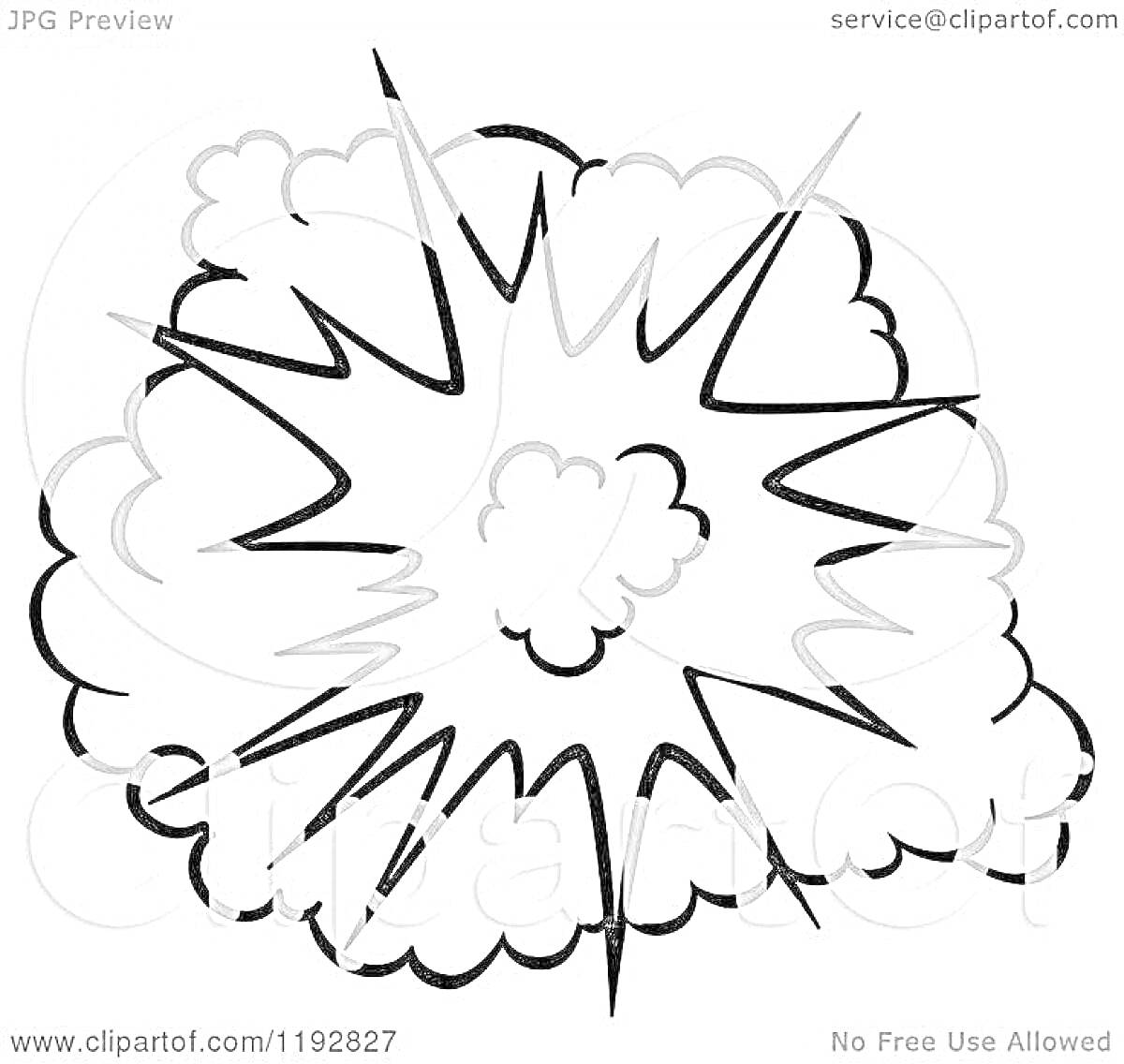 На раскраске изображено: Взрыв, Облако дыма, Лучи, Эффект, Вспышка, Ярость, Столкновение, Бум
