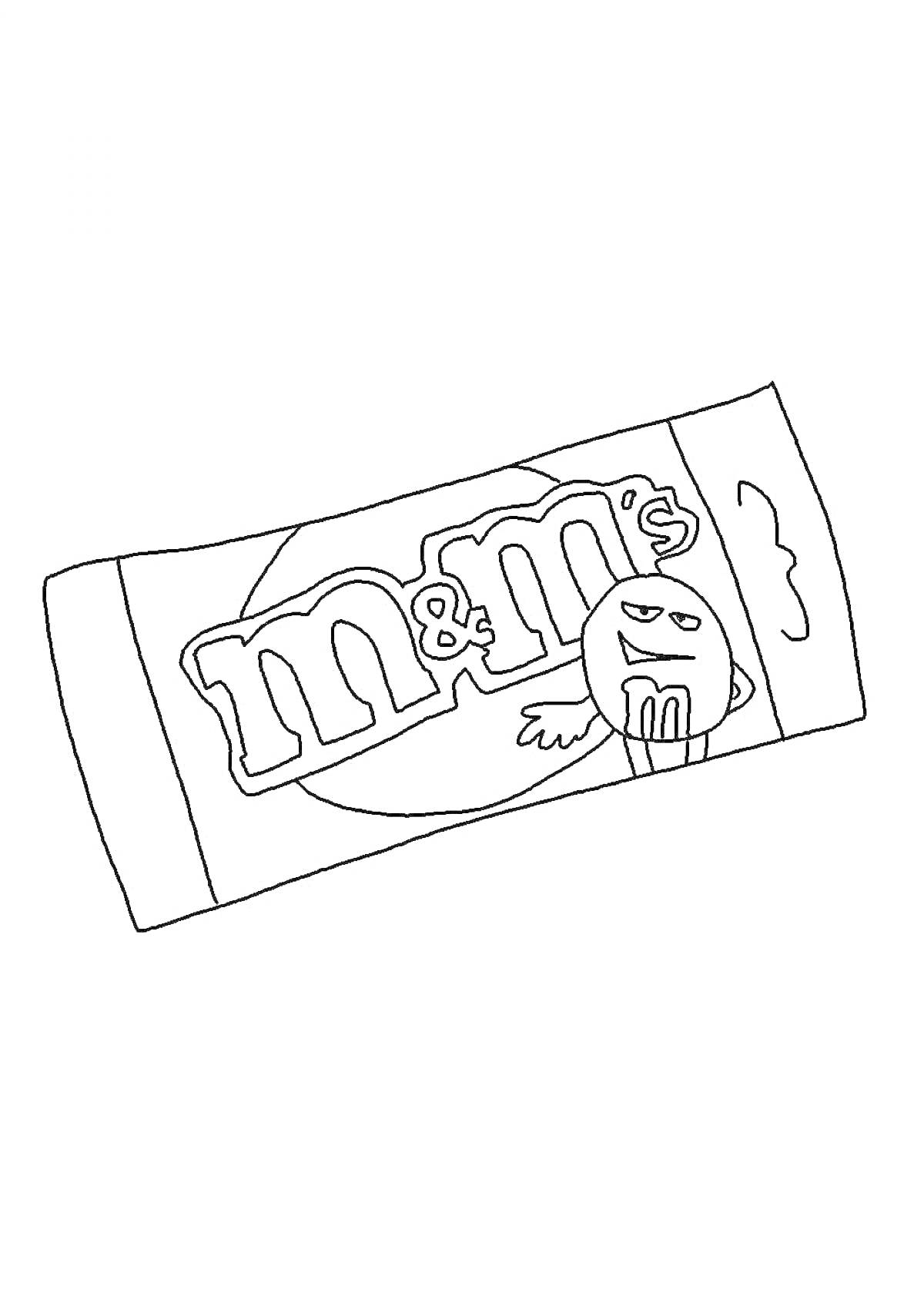 Пакетик M&M's с изображением смешного персонажа