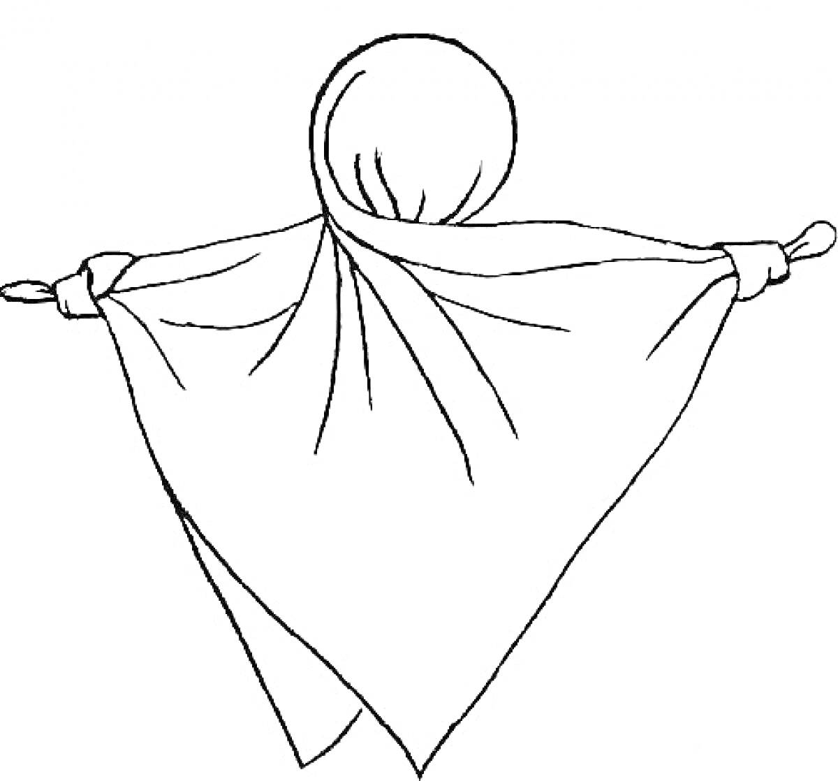 Раскраска Человек в платке, завязанном на шее, держащий за оба конца