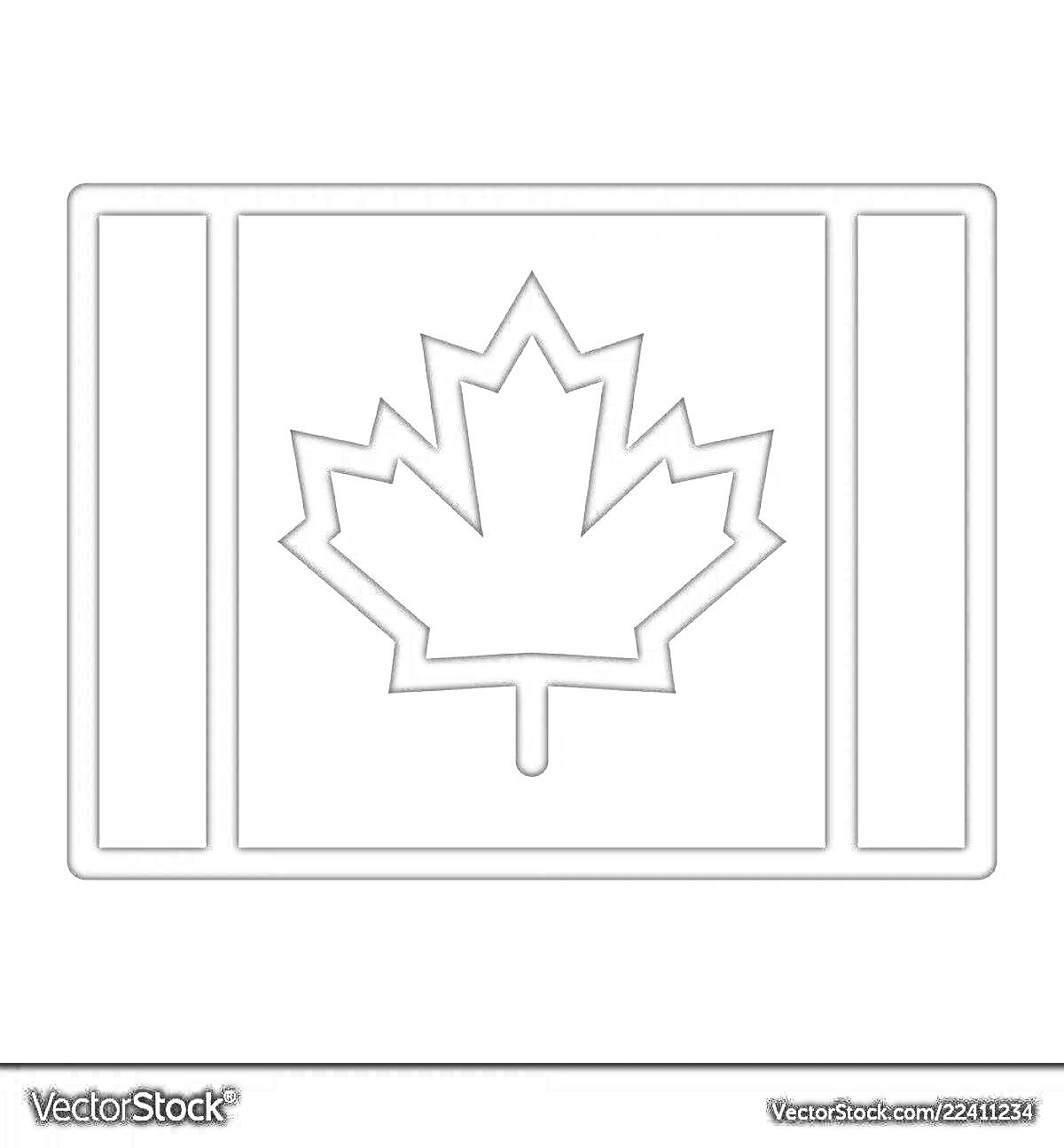На раскраске изображено: Флаг, Канада, Лист клена