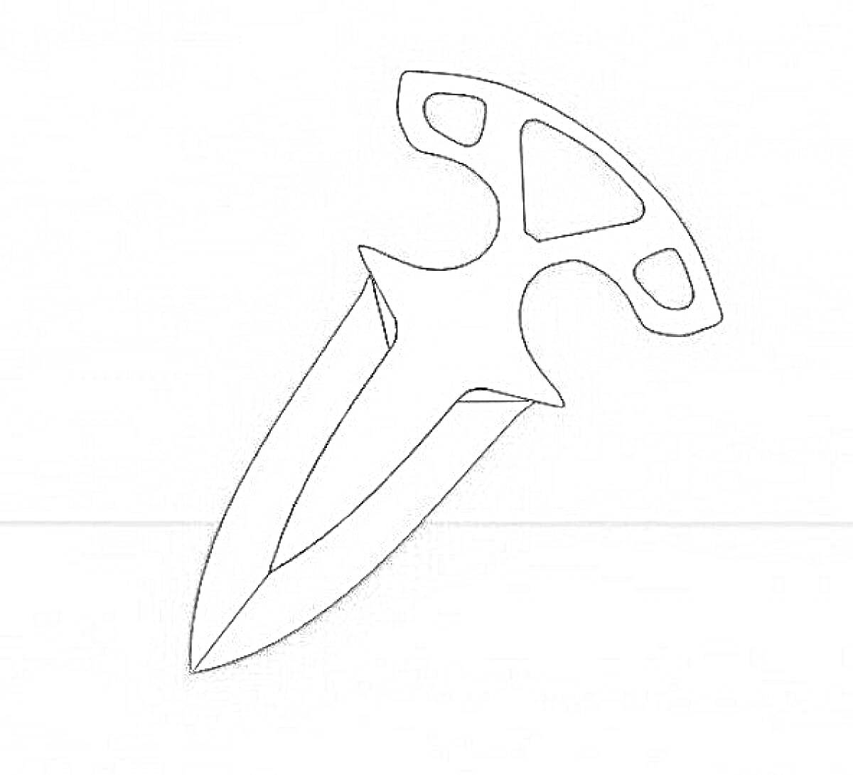 Раскраска Раскраска с изображением ножа тычка с отверстиями в рукоятке