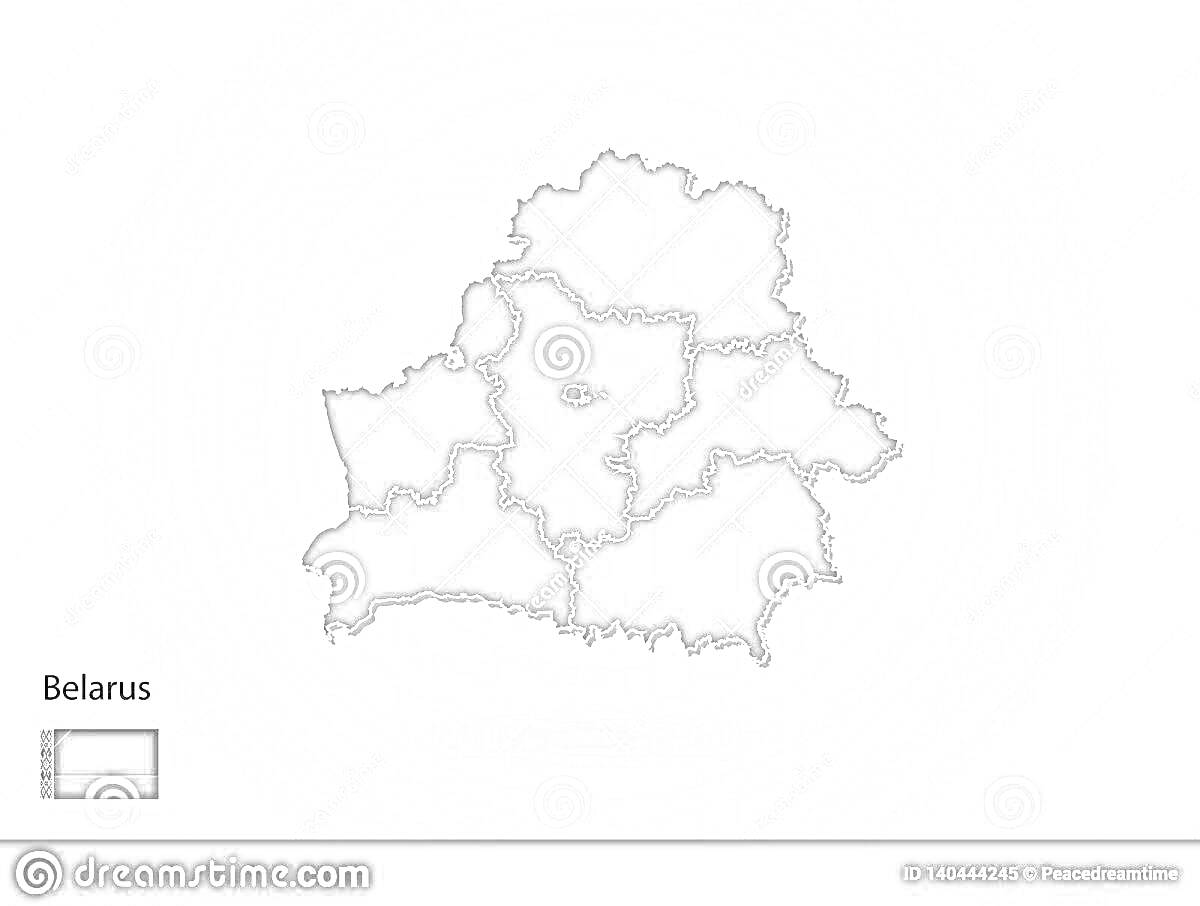 Раскраска Карта Беларуси с границами областей для раскраски детей