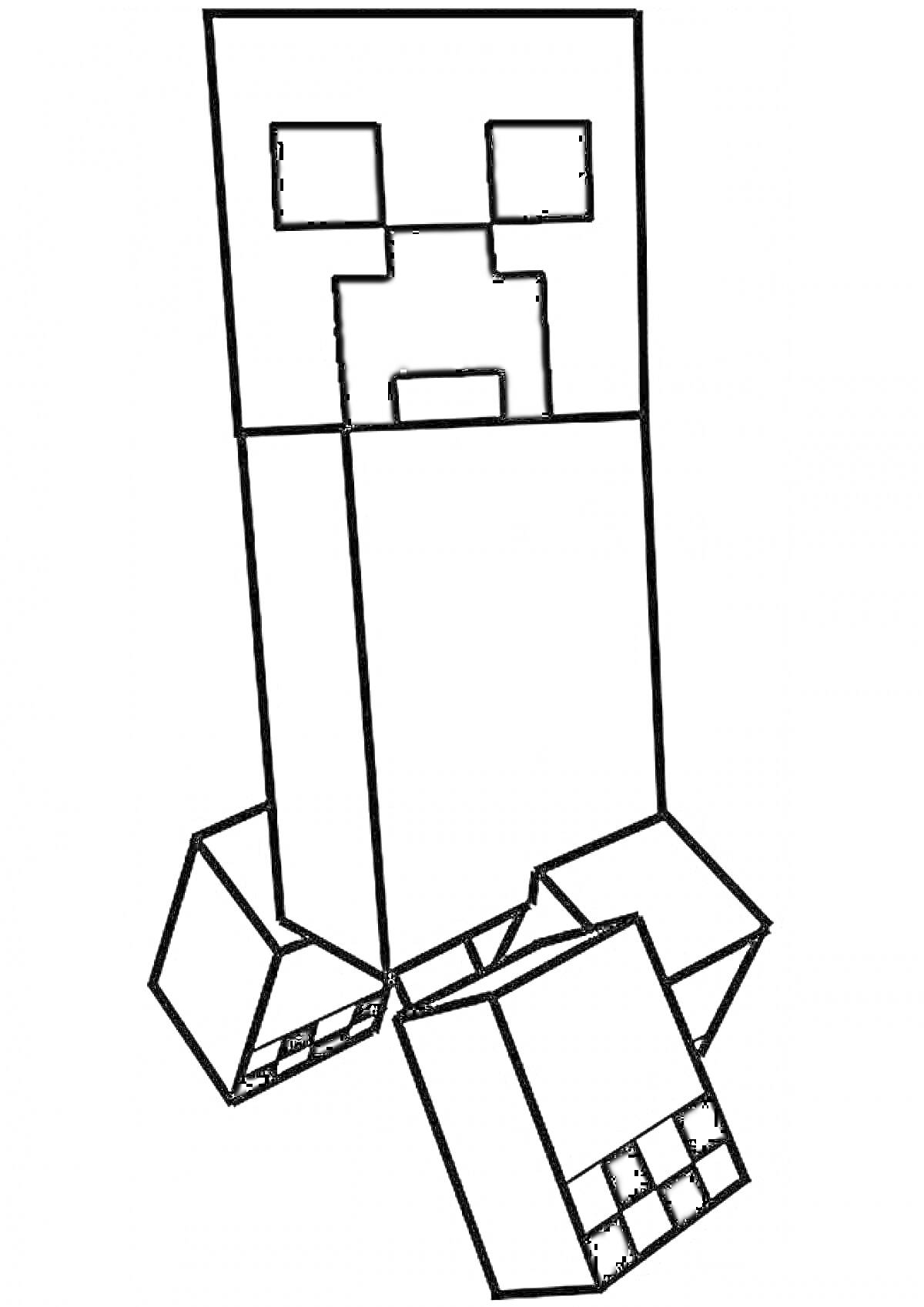 Раскраска Крипер из игры Minecraft