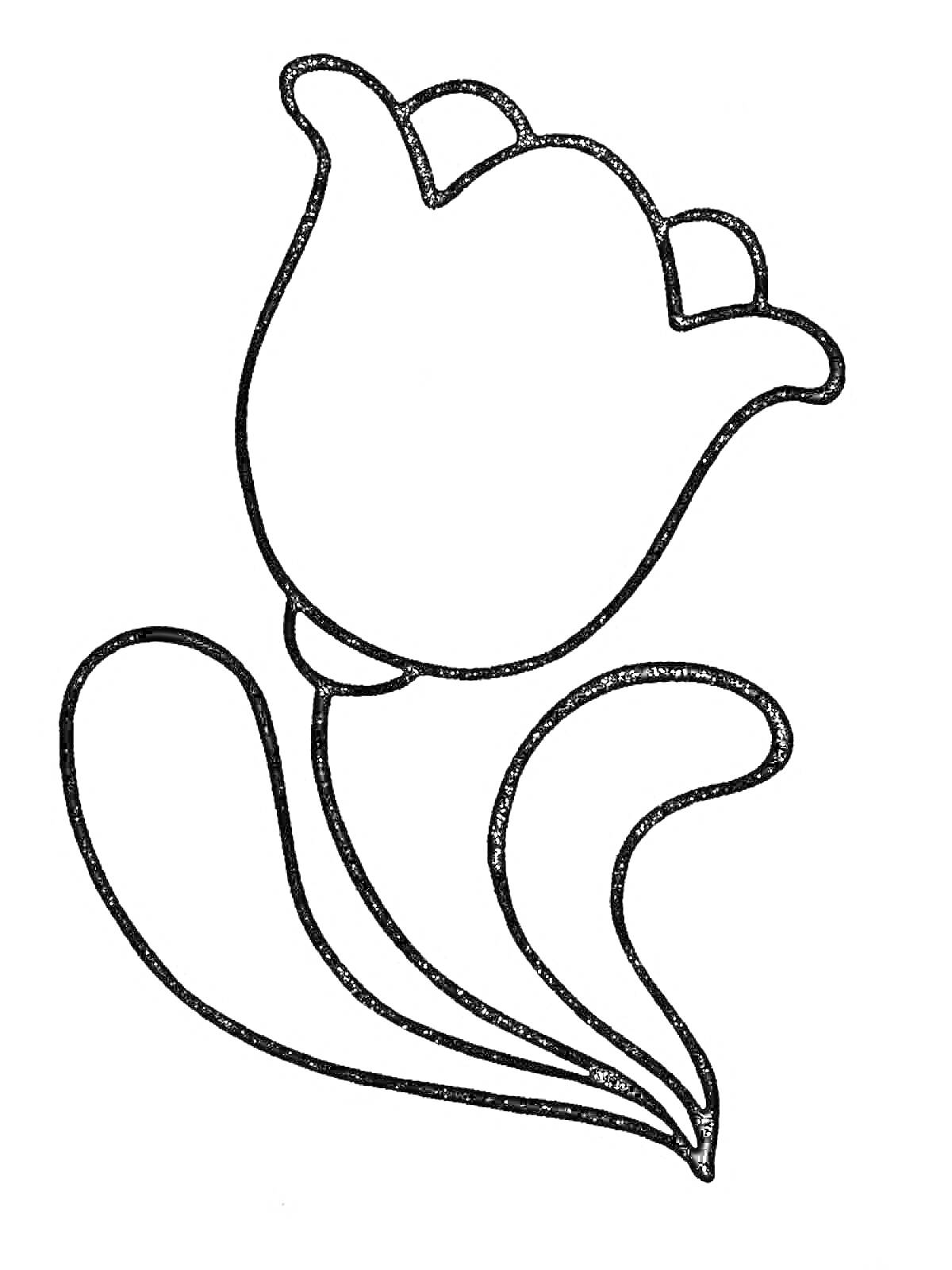 Раскраска Детская раскраска: Цветок с листьями