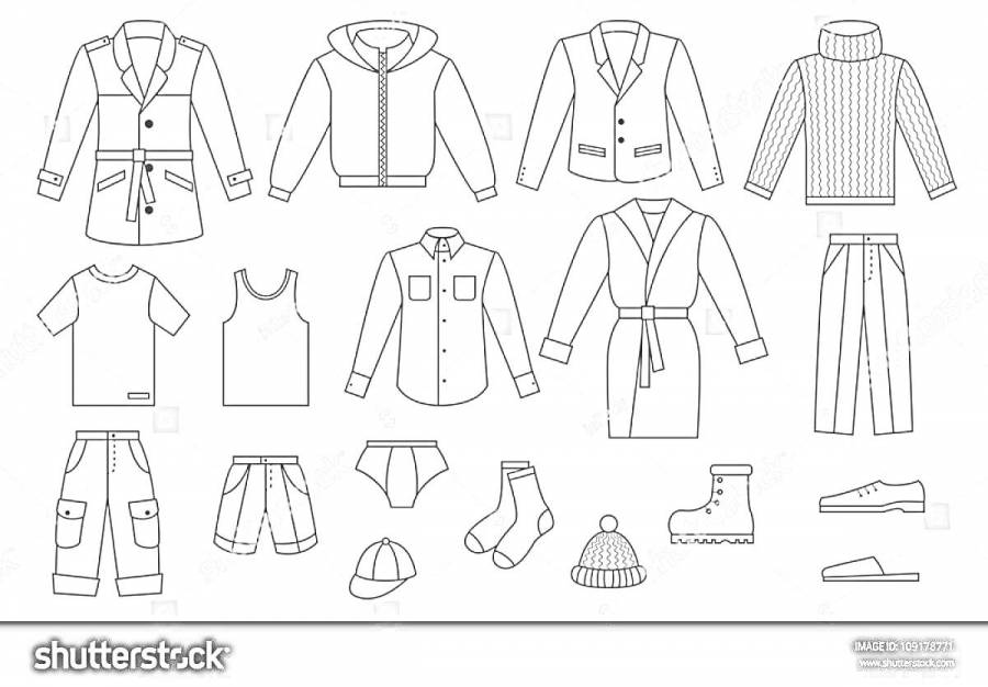 Раскраски элементы одежды: 22 раскраски - скачать или распечатать бесплатно