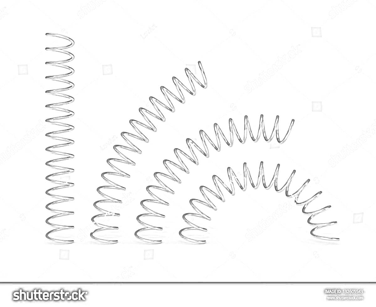 На раскраске изображено: Пружинка, Механика, Спираль
