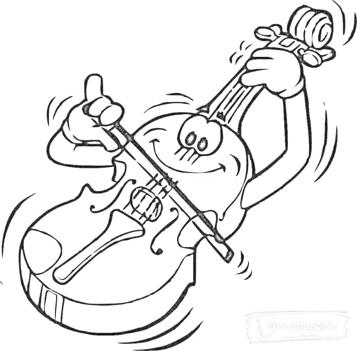 На раскраске изображено: Мальчик, Скрипка, Перчатки, Игра, Музыка, Музыкальные инструменты