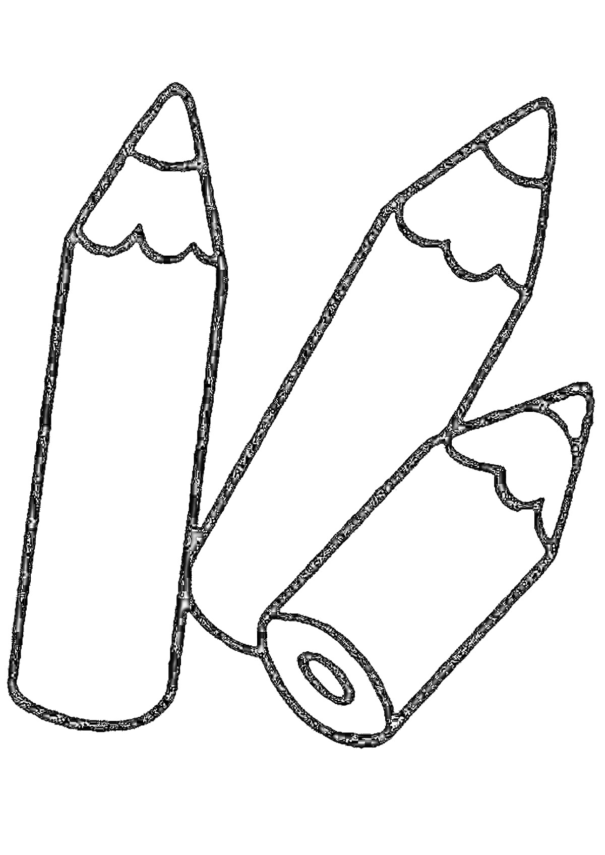 На раскраске изображено: Карандаши, Творчество, Контурные рисунки