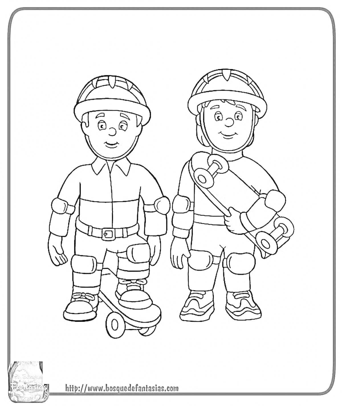 На раскраске изображено: Шлемы, Пожарное оборудование, Форма, Безопасность
