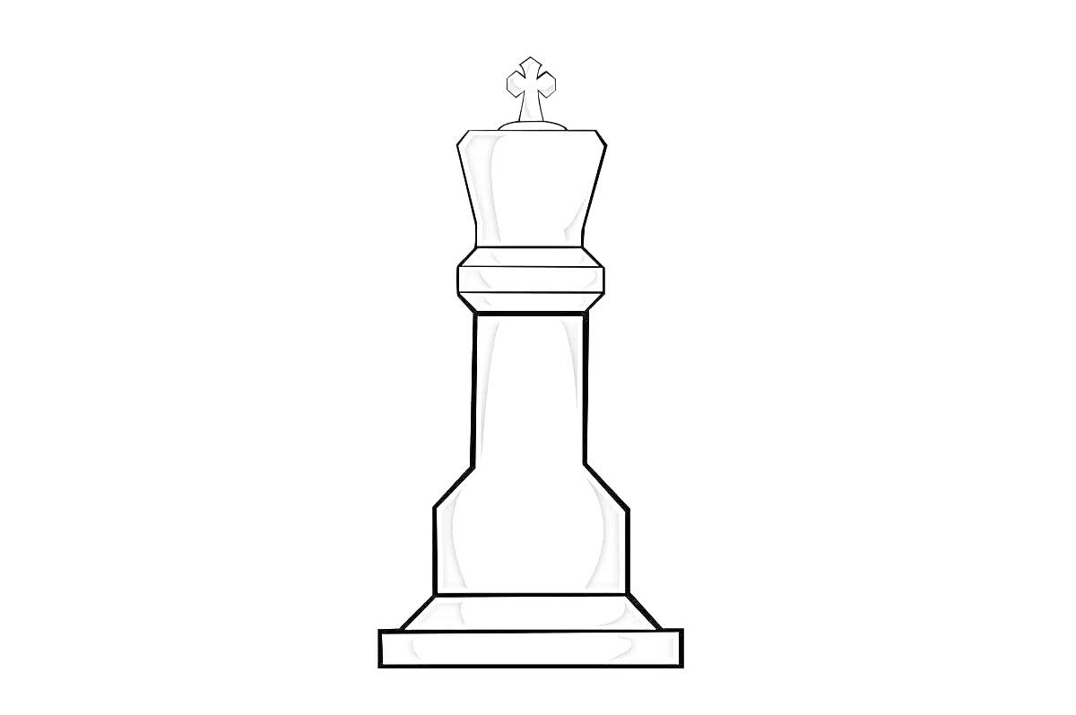 На раскраске изображено: Шахматы, Король, Белый фон