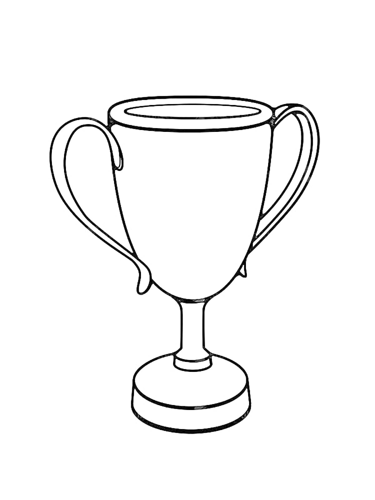 На раскраске изображено: Кубок, Награда, Трофей, Победа, Спорт, Контурные рисунки