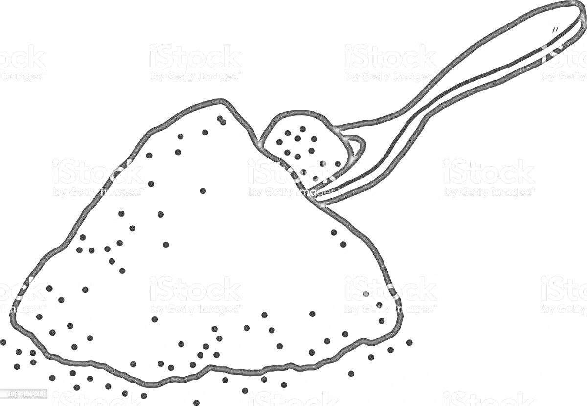 Раскраска Кучка соли с ложкой