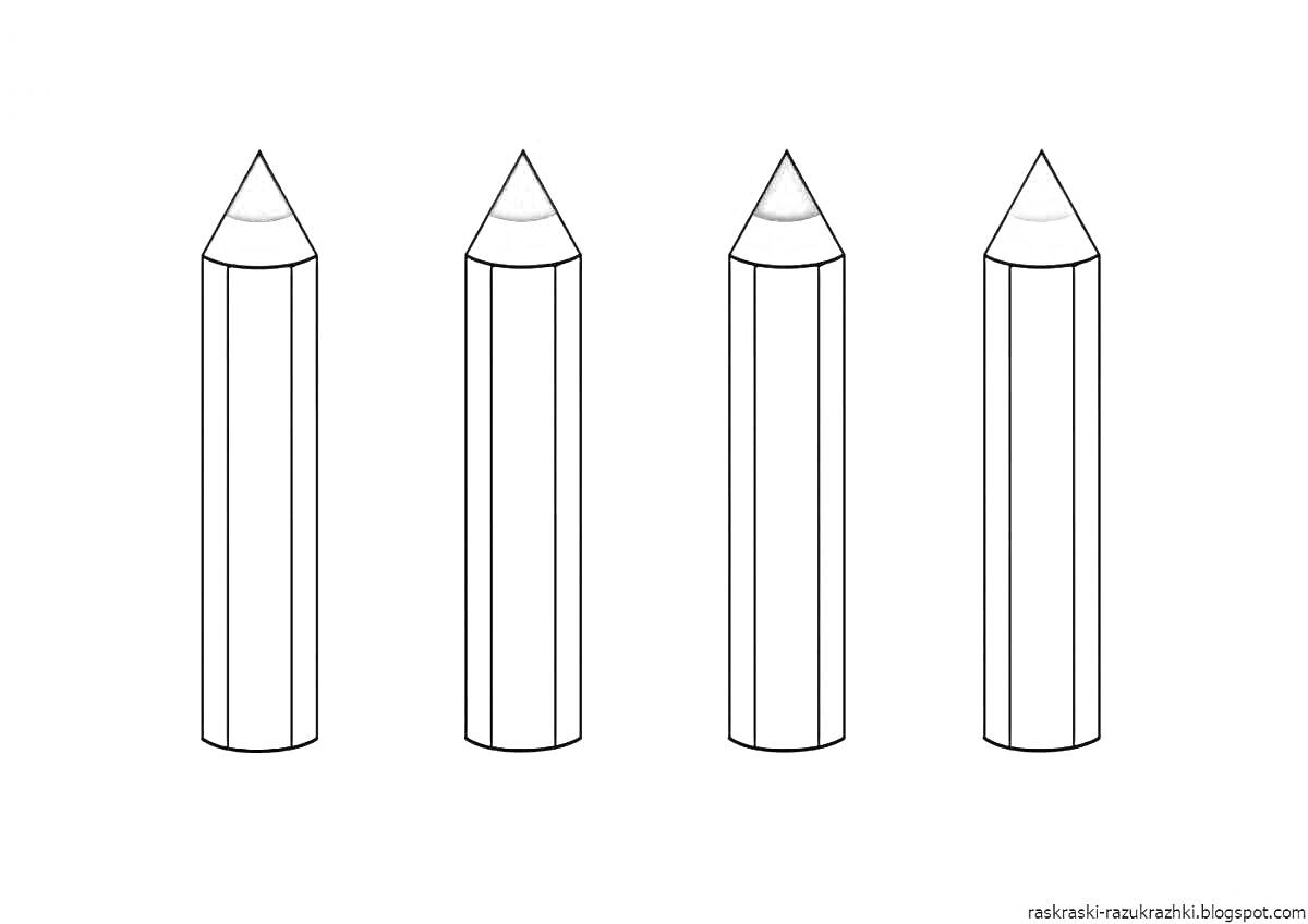 На раскраске изображено: Карандаши