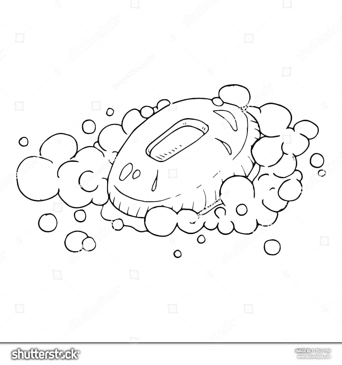 Раскраска Мыло с пеной и пузырьками
