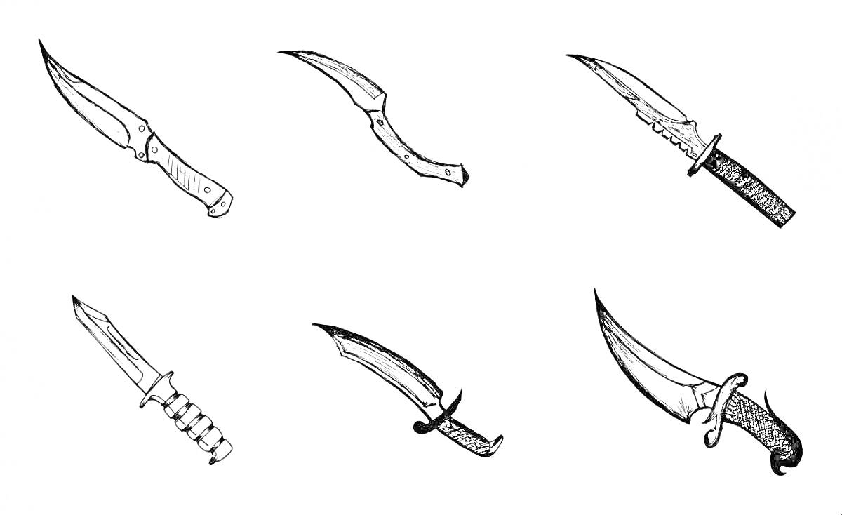 На раскраске изображено: Нож, Изогнутое лезвие, Standoff 2, Оружие