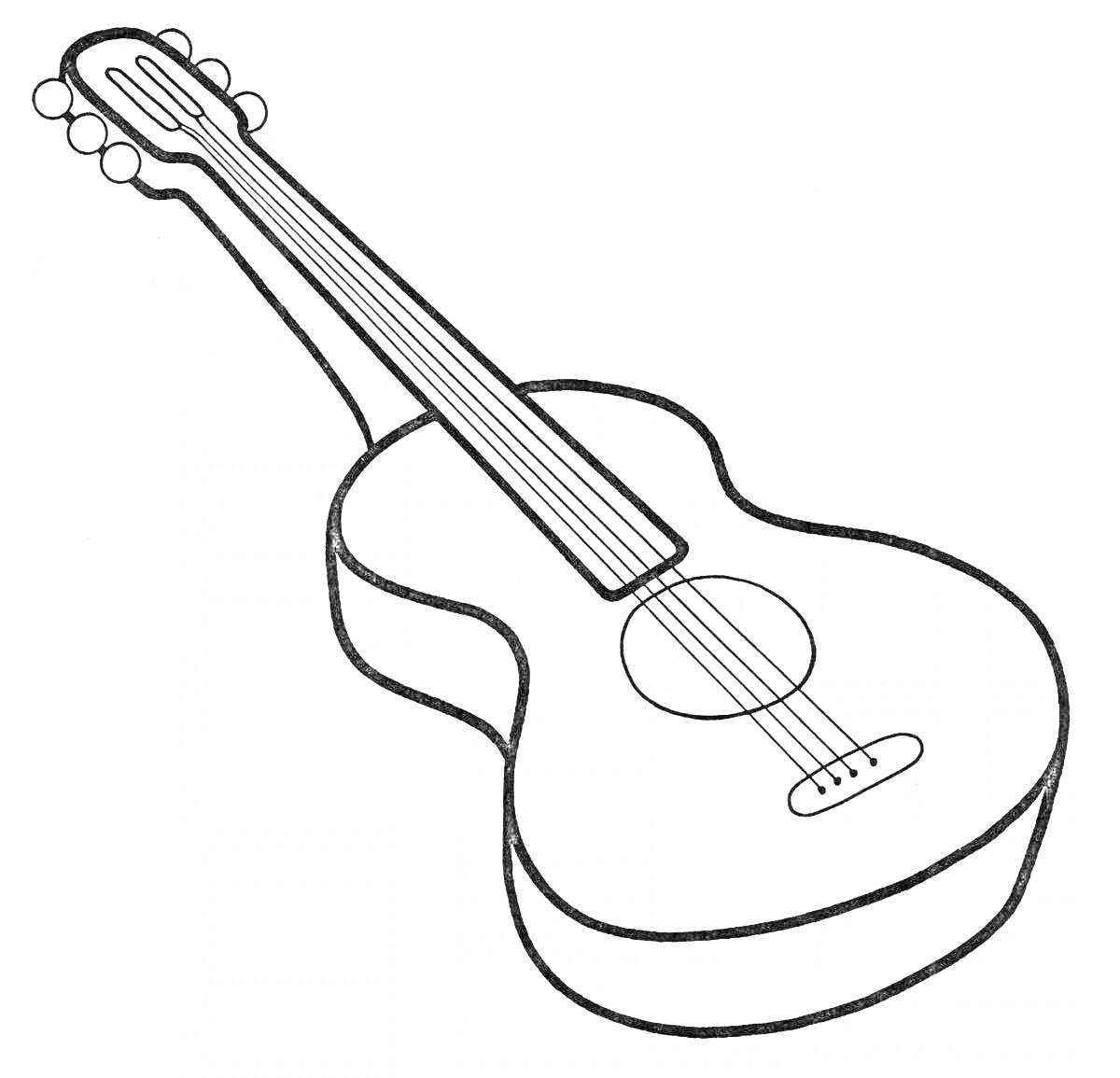 Гитара со струнами и колками