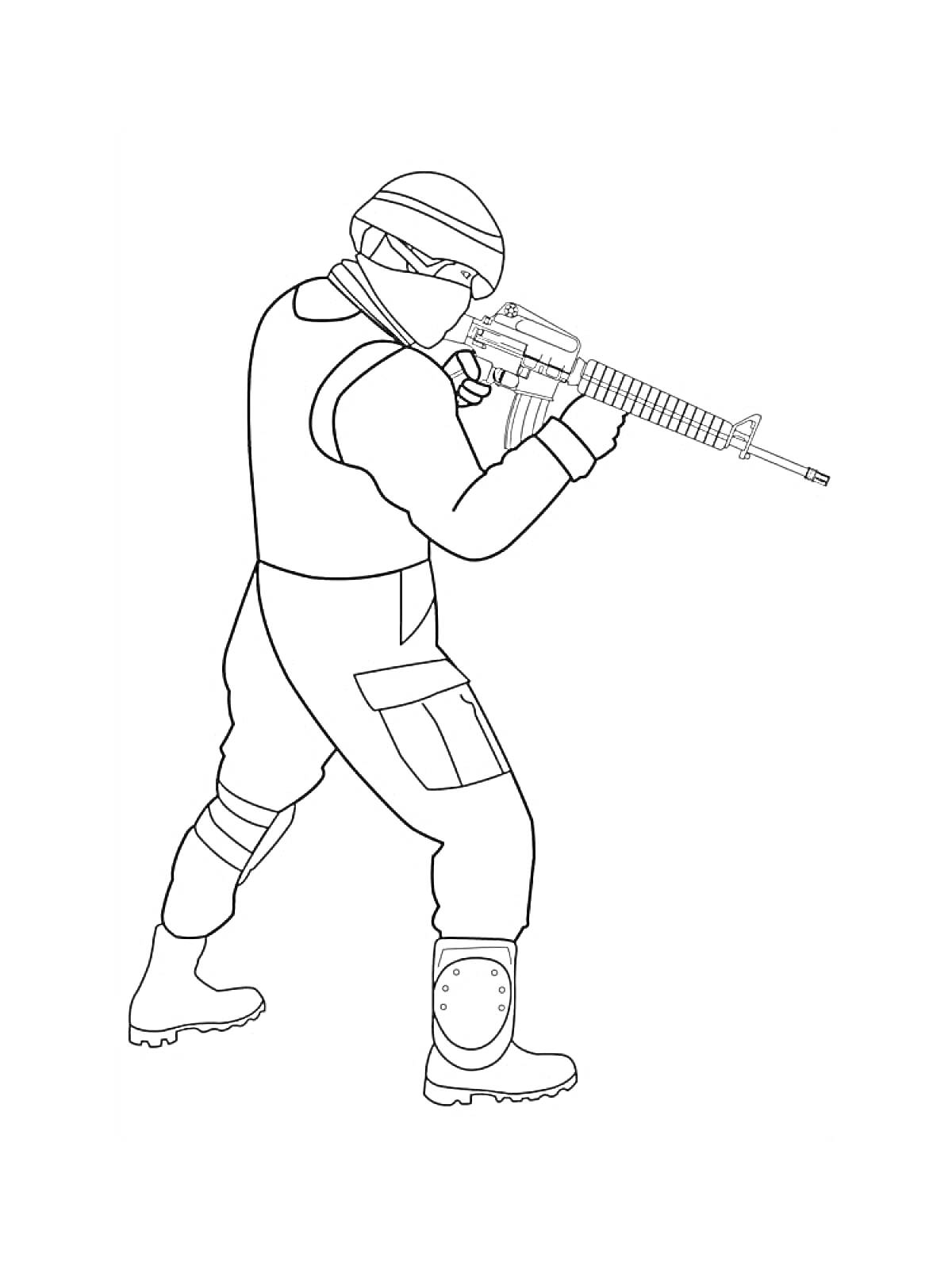  Солдат со штурмовой винтовкой в игре КС ГО
