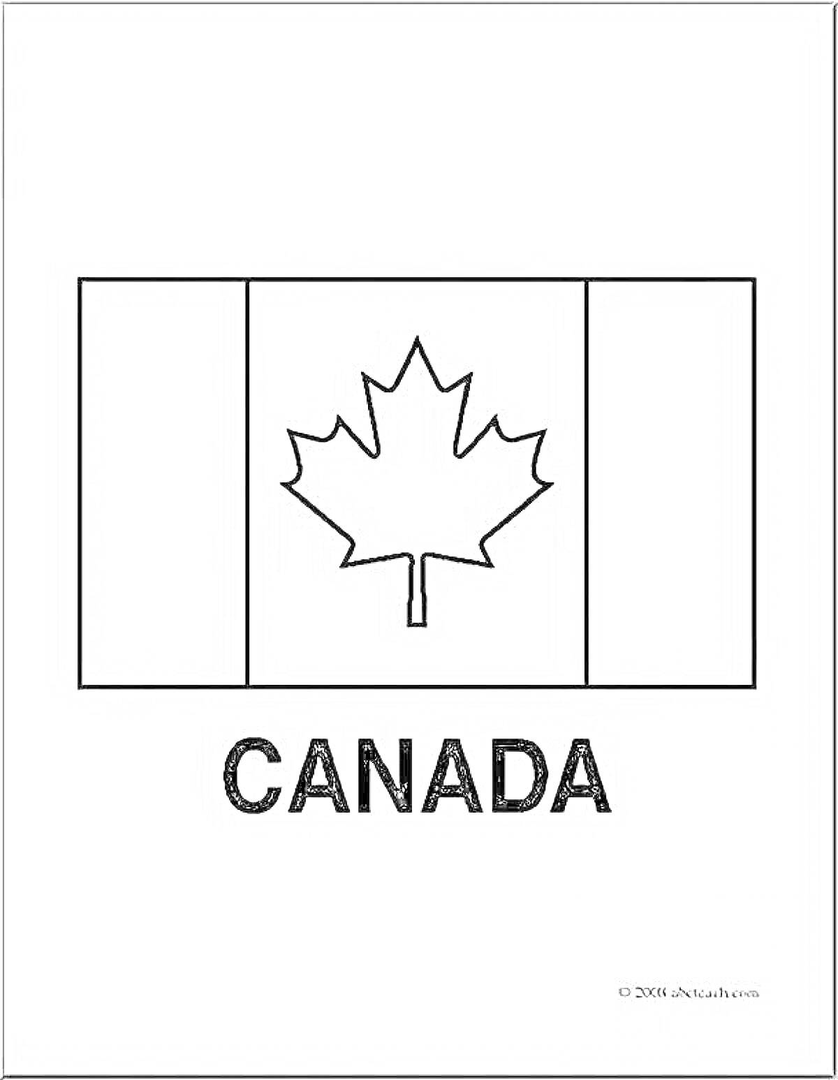 На раскраске изображено: Флаг, Канада, Патриотизм, Искусство, Принт, Надпись