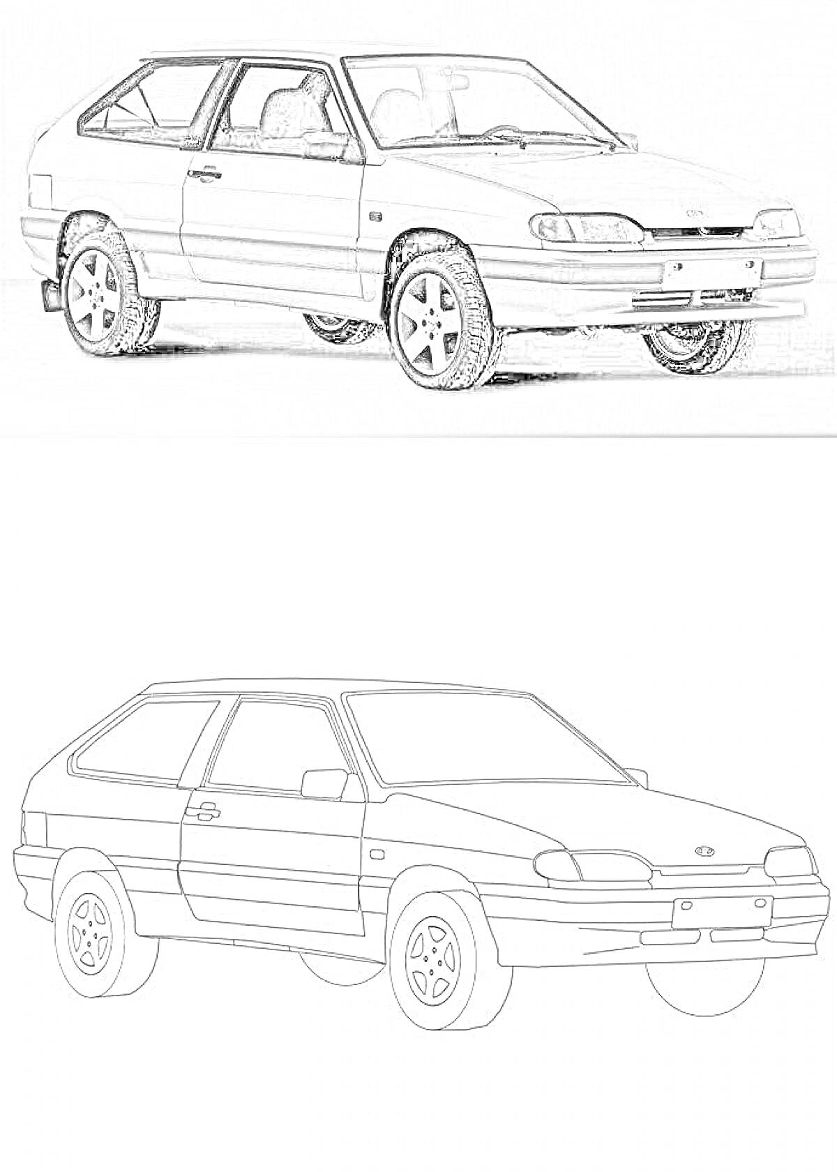 Раскраска Легковая машина с пятидверным кузовом