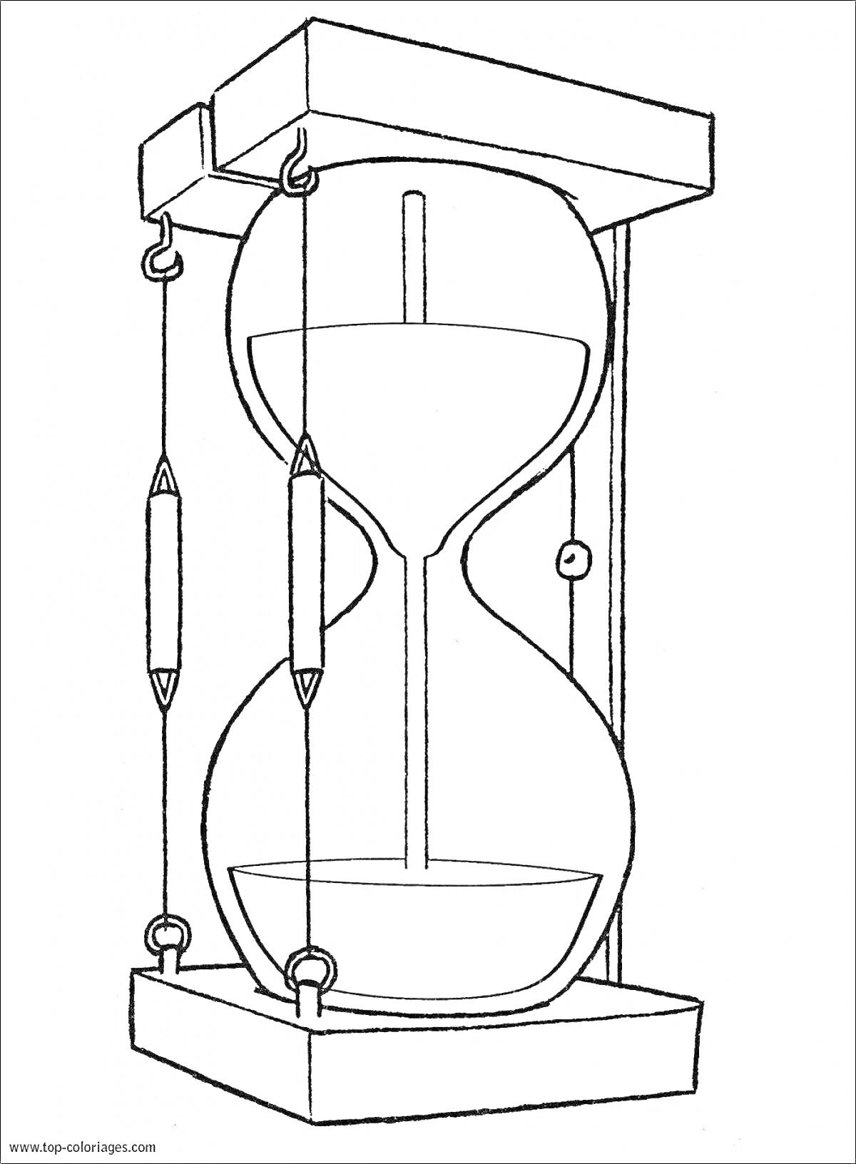 Раскраска Песочные часы с подвесным механизмом