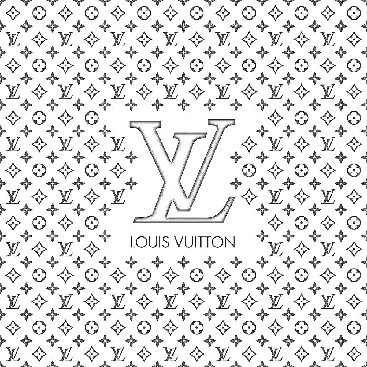 На раскраске изображено: Louis Vuitton, Мода, Бренд, Люкс, Одежда