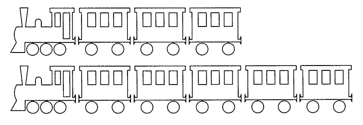 два поезда с вагонами